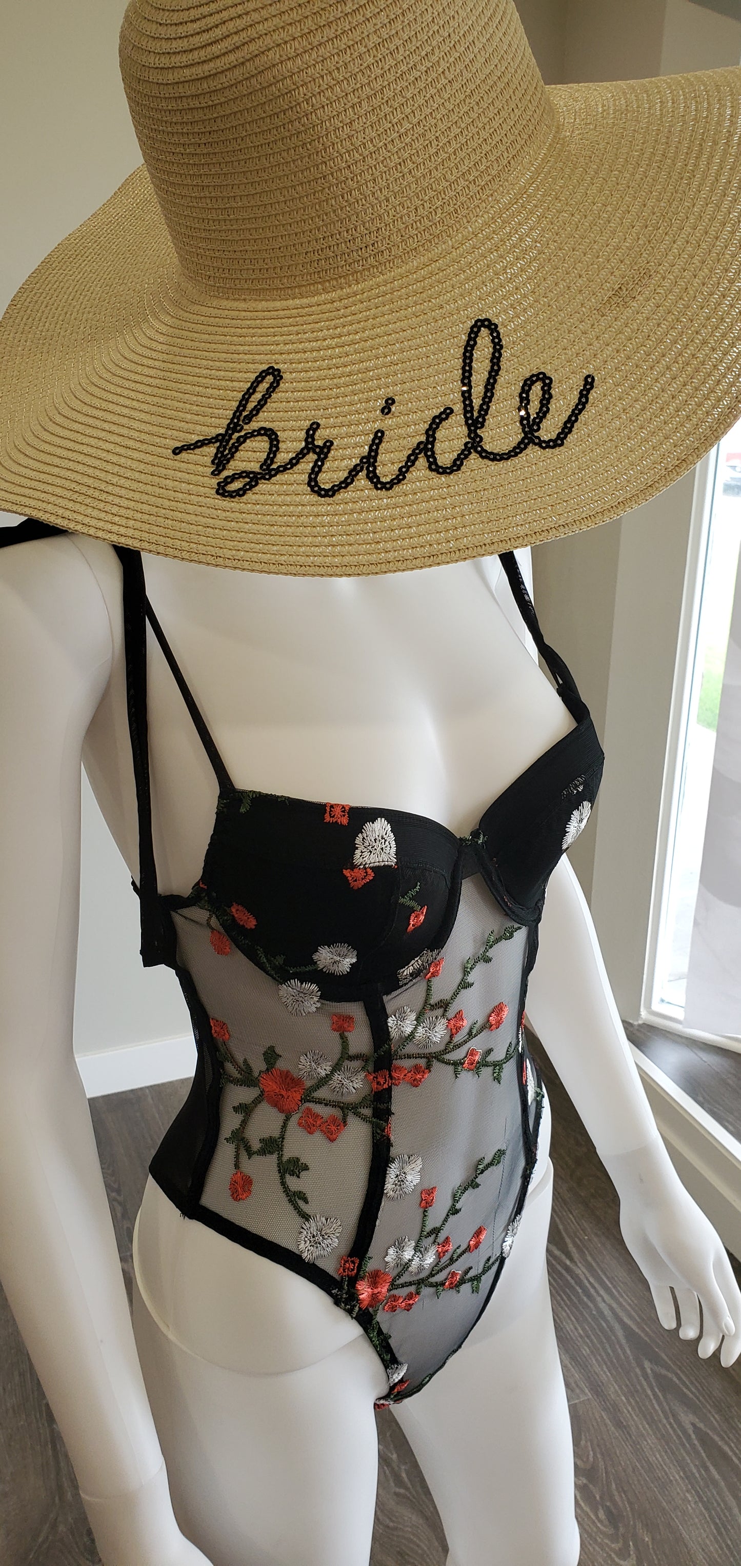 Bride floppy sun hat