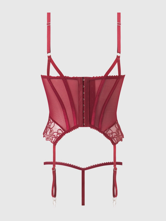 Eden Embroidered Lace Bustier & G-String Set