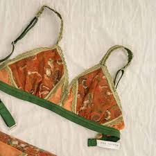 Fairy printed mushroom mesh bralette