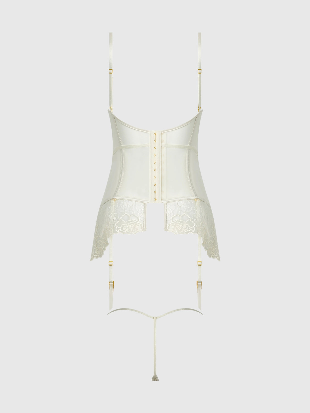Rosalie Satin & Embroidered Lace Chemise & G-String Set