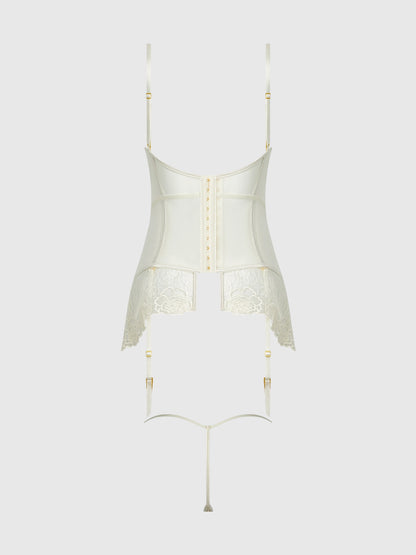 Rosalie Satin & Embroidered Lace Chemise & G-String Set