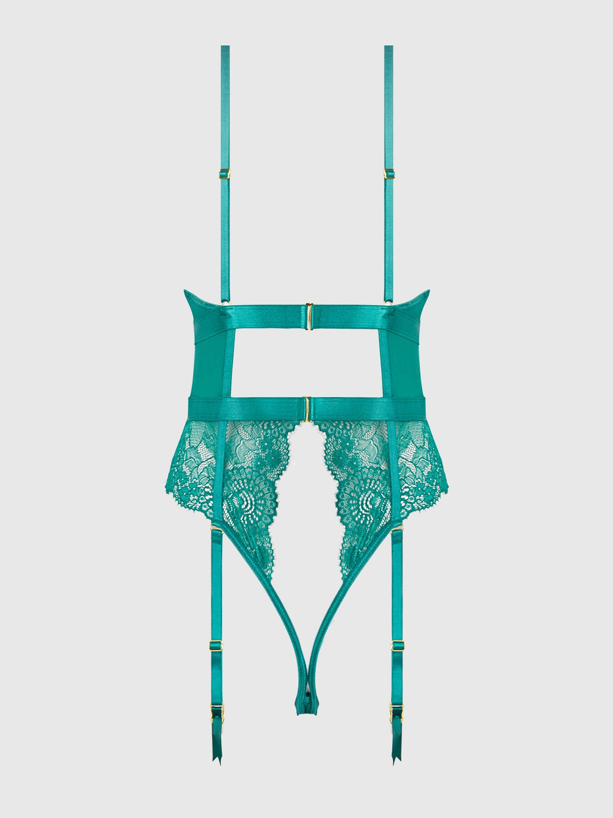 Helena Lace & Satin Wireless & Open Back Teddy