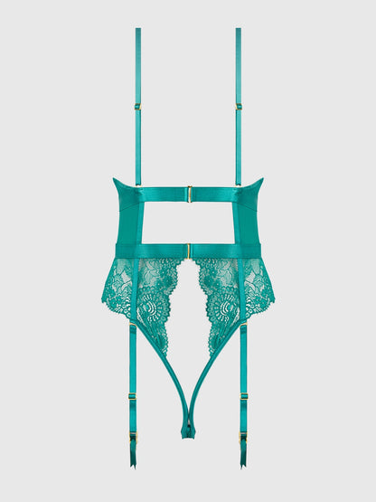 Helena Lace & Satin Wireless & Open Back Teddy