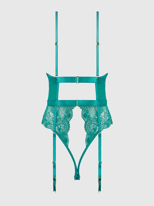 Helena Lace & Satin Wireless & Open Back Teddy