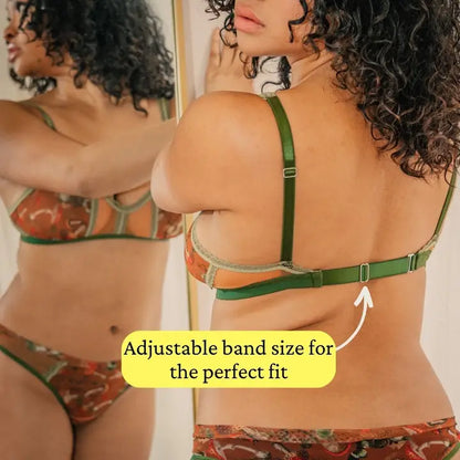 Fairy printed mushroom mesh bralette