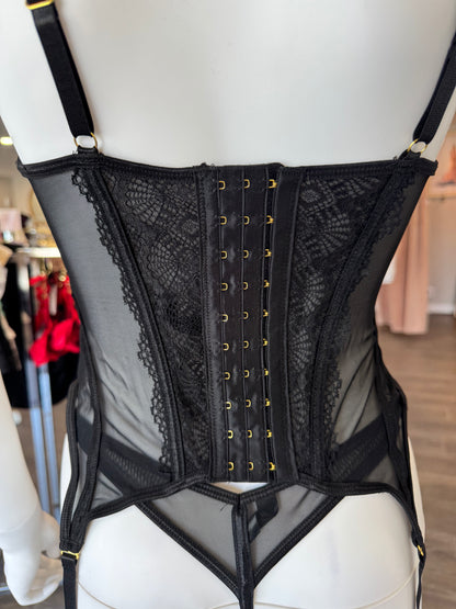 Bonnie Lace & Mesh Bustier and G-String Set