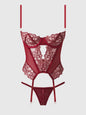 Eden Embroidered Lace Bustier & G-String Set