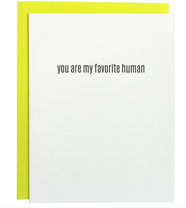 Favorite Human Letterpress Card – Philocaly Lingerie