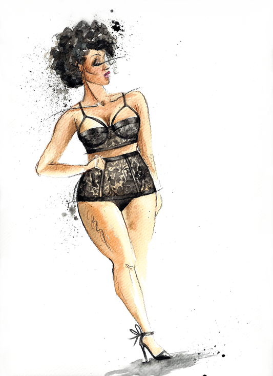 "Midnight" Watercolor Framed Print